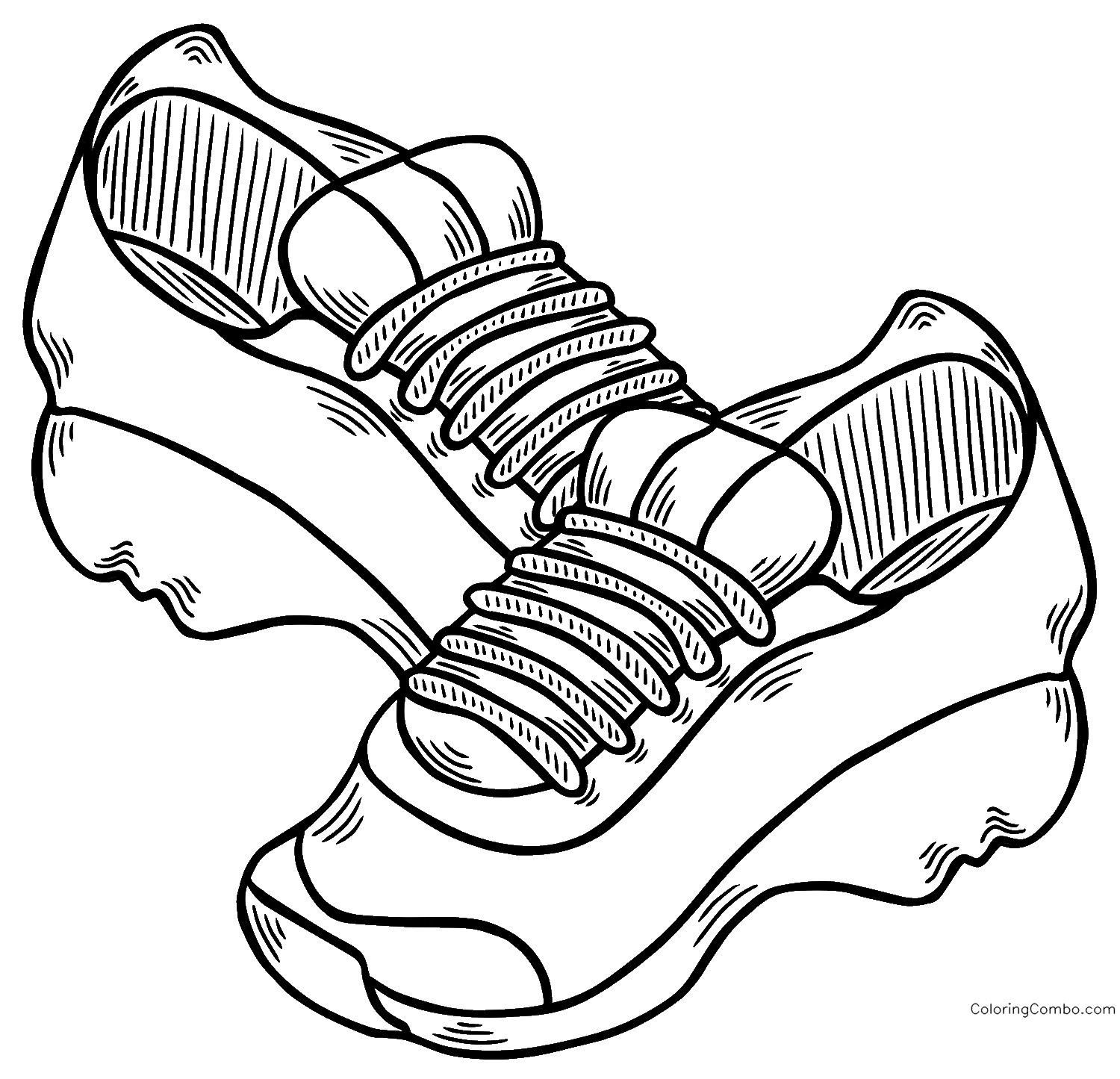 Sneakers Coloring Page Printable Free